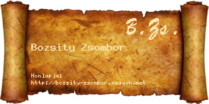 Bozsity Zsombor névjegykártya